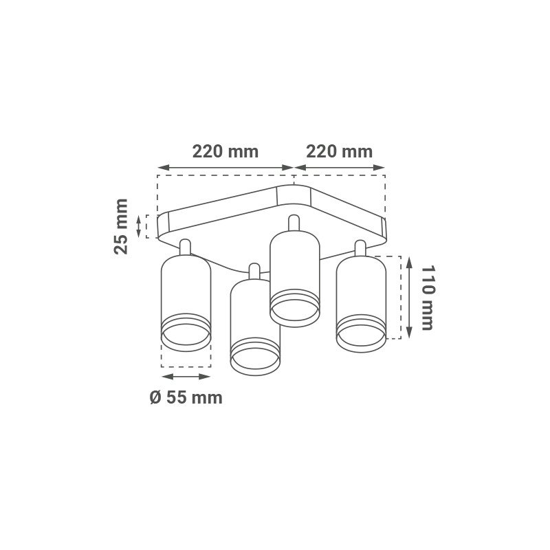 LED spot svjetiljka Green Tech, GU10 X 4 kom, bijela boja