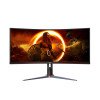 MONITOR AOC 34"" Gaming CU34G2XP 34” Curved VA, 21:9, 3440x1440, 180Hz, 1ms, 430 cd/m2, 4000:1, HDMI, DP, PbP, PiP, Ergonomic, Black-Red, VESA 3y