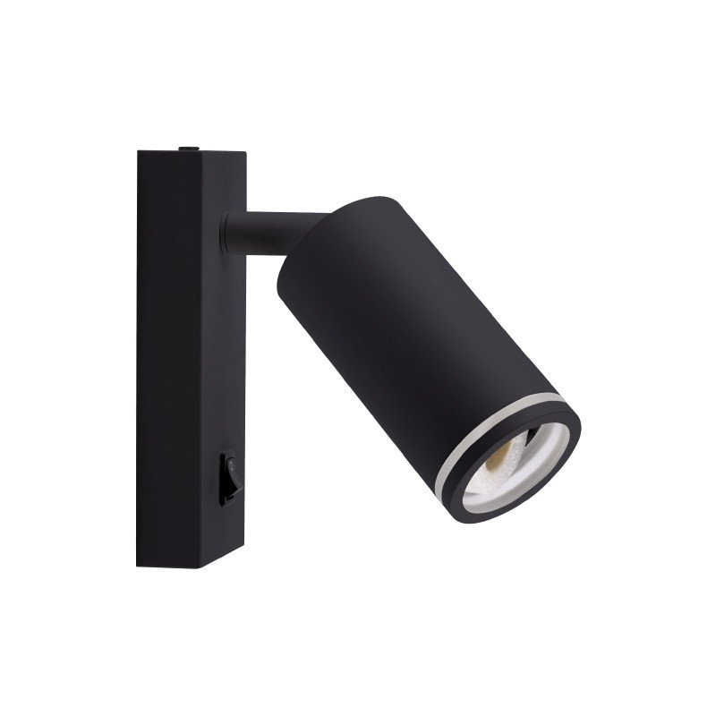 Zidna svjetiljka Green Tech, grlo GU10, IP20, crna boja