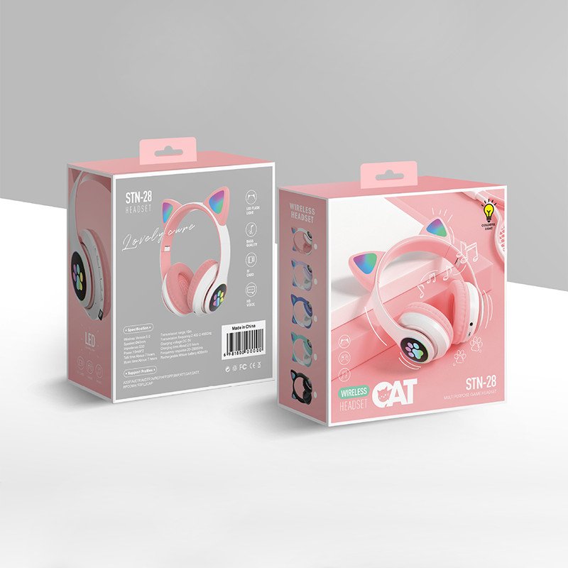 Slušalice CAT EAR STN-28 dječje, wireless, pink + bijela