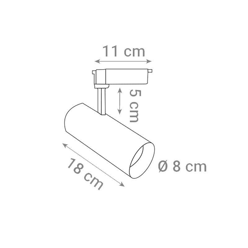 LED šinska svjetiljka  20W, 3000K, crna boja L073-20W-WW-BK
