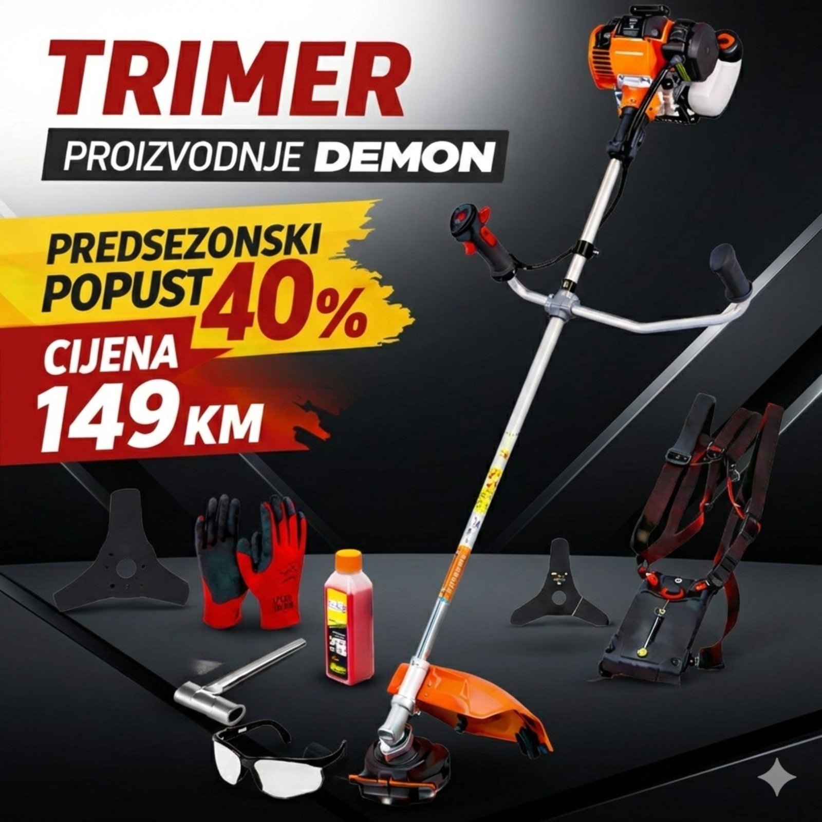 Benzinski trimer 5,2 konjskih snaga 12mjeseci garancija