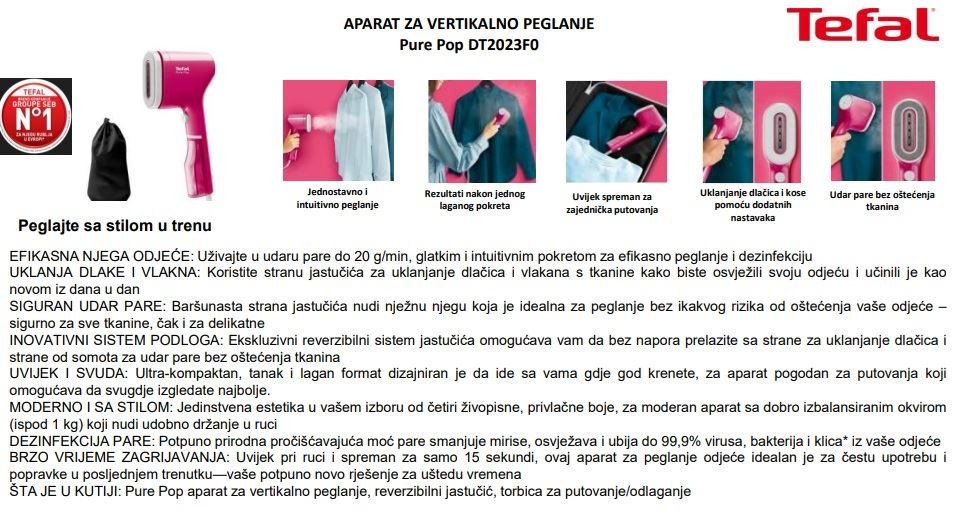 SEB Tefal okomito glačalo DT2023F0